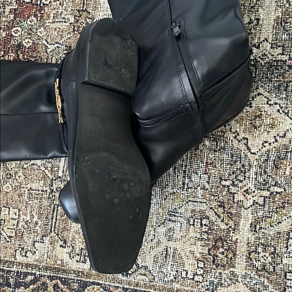 Sam Edelman Black Knee-High Leather Boots - Picture 7 of 8